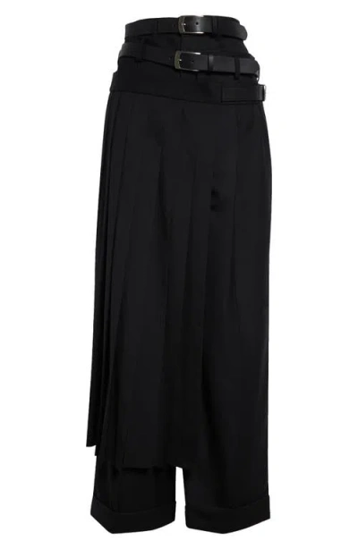 Junya Watanabe Black Belted Trousers In Black X Black