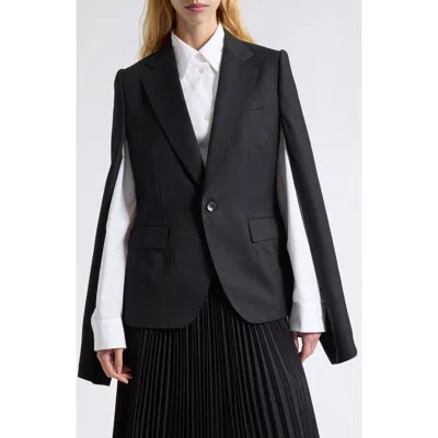 Junya Watanabe Wool Cape Blazer In Black