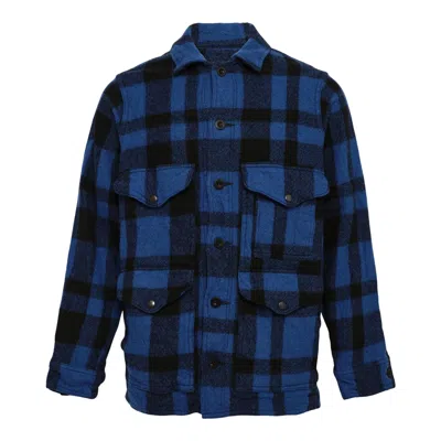 Junya Watanabe Wool Check Garment Milled Blouson In Blue