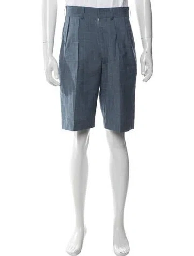 Pre-owned Junya Watanabe Wool Flat Front Shorts In Blue