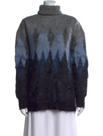 Pre-owned Junya Watanabe Wool Graphic Print Sweater In Grey