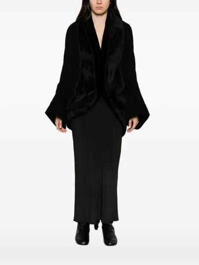 Junya Watanabe Draped Sleeveless Long Vest In Black