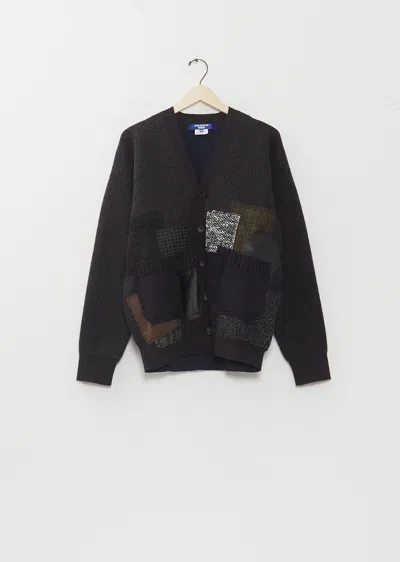 Junya Watanabe Wool Jacquard Patchwork Cardigan In Multi