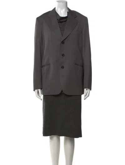 Pre-owned Junya Watanabe Wool Knee-length Dress In Grey