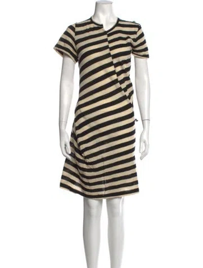 Pre-owned Junya Watanabe Wool Knee-length Dress In Neutrals