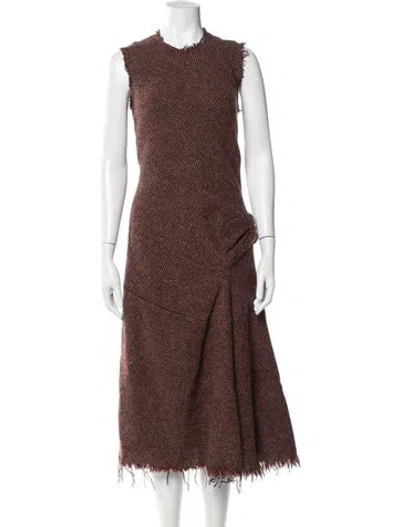 Pre-owned Junya Watanabe Wool Knee-length Dress In Purple