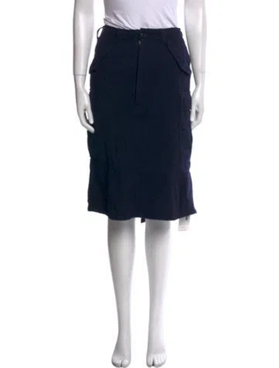 Pre-owned Junya Watanabe Wool Knee-length Skirt In Blue
