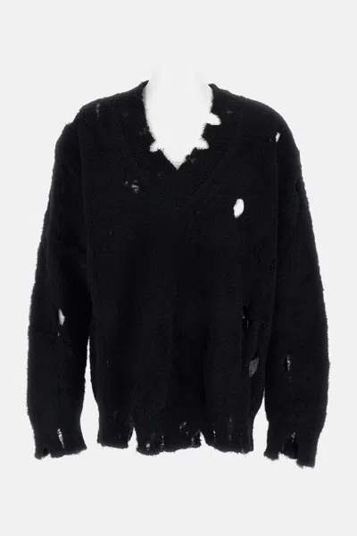 Junya Watanabe Wool Knit Blend Pullover In Black