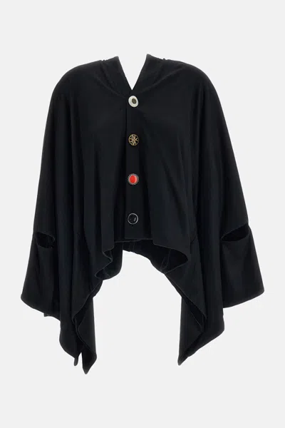 Junya Watanabe Wool Knit Cape In Orange