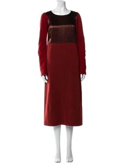 Pre-owned Junya Watanabe Wool Long Dress In Red