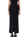 Junya Watanabe Straight Cut Black Wool Long Skirt