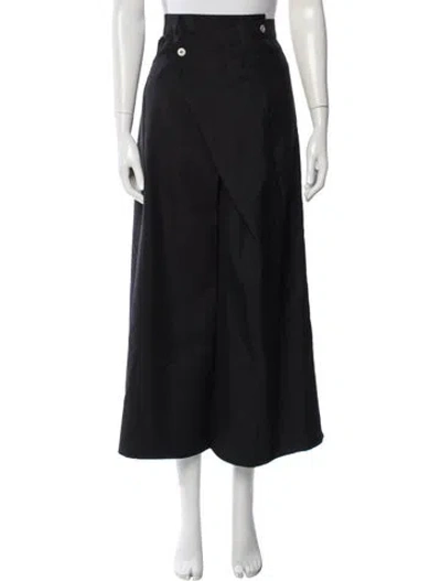Pre-owned Junya Watanabe Wool Long Skirt In Black