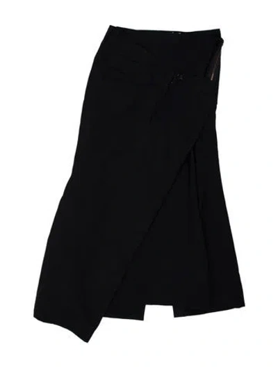 Pre-owned Junya Watanabe Wool Long Skirt In Black