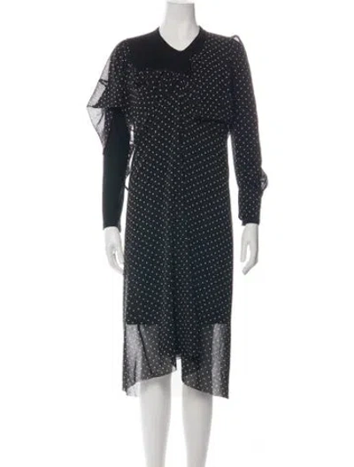 Pre-owned Junya Watanabe Wool Midi Length Dress In Black