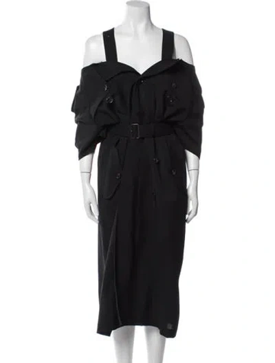 Pre-owned Junya Watanabe Wool Midi Length Dress In Blue