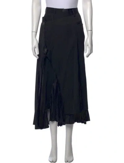 Pre-owned Junya Watanabe Wool Midi Length Skirt In Black