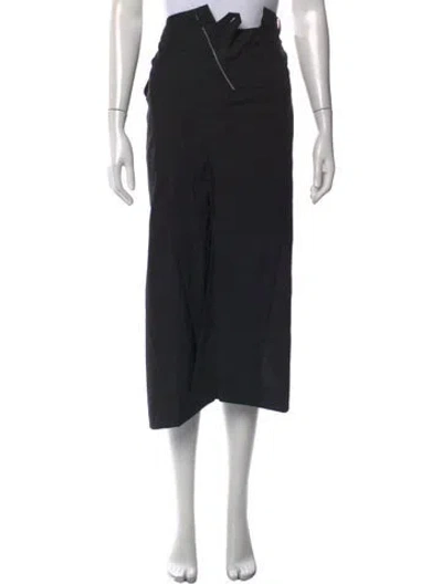 Pre-owned Junya Watanabe Wool Midi Length Skirt In Black