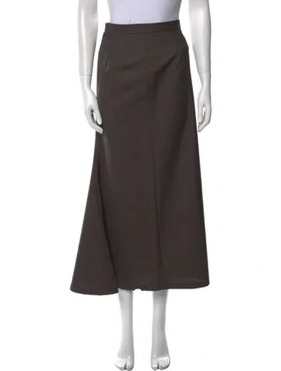 Pre-owned Junya Watanabe Wool Midi Length Skirt In Brown