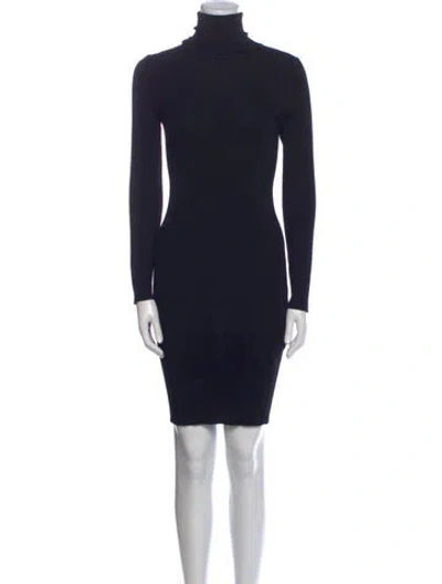 Pre-owned Junya Watanabe Wool Mini Dress In Blue