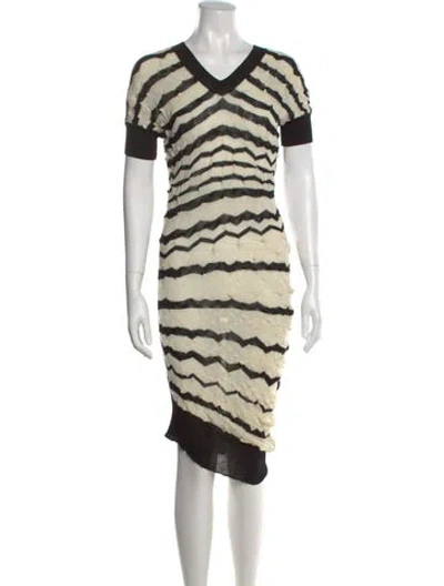 Pre-owned Junya Watanabe Wool Mini Dress In Neutral