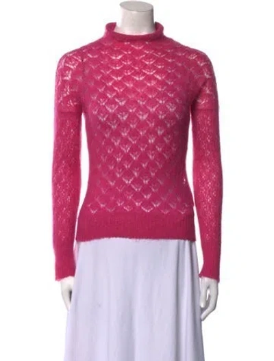 Pre-owned Junya Watanabe Wool Mock Neck Sweater In Pink