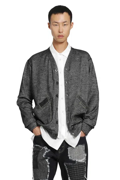 Junya Watanabe Wool Nylon Cardigan In Black