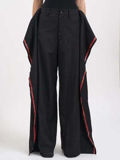 Junya Watanabe Wool Pants With Side Stripes In Black