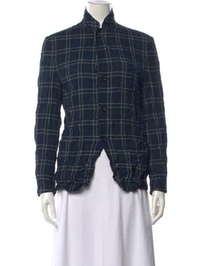 Pre-owned Junya Watanabe Wool Plaid Print Button-up Top In Multi
