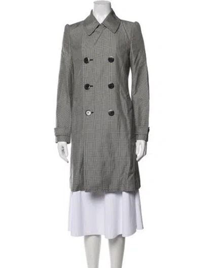Pre-owned Junya Watanabe Wool Plaid Print Coat In Grey