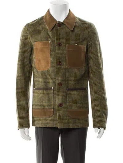 Pre-owned Junya Watanabe Wool Plaid Print Utility Jacket W/ Tags In Multi