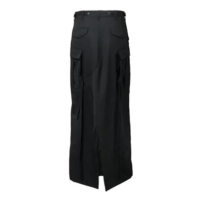 Junya Watanabe Wool Polyester Serge Skirt In Black