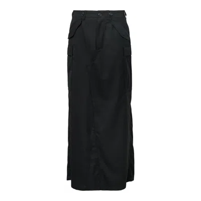 Junya Watanabe Wool Polyester Serge Skirt In Black