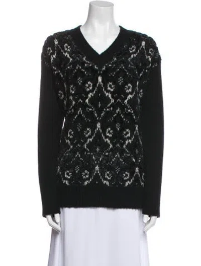 Pre-owned Junya Watanabe Wool Printed Sweater In Black