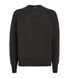 Junya Watanabe Ribbed-knit Sweater In Black