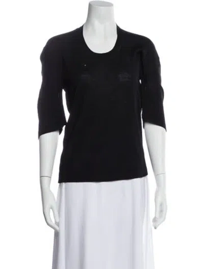 Pre-owned Junya Watanabe Wool Scoop Neck Top In Black