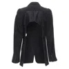 Junya Watanabe Wool Shoulder Padded Cut Out Back Blazer In Blue