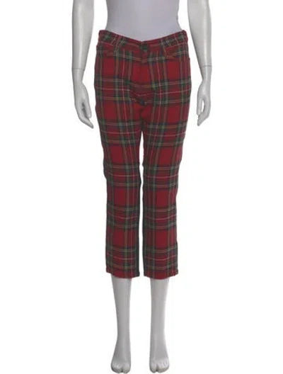 Pre-owned Junya Watanabe Wool Straight Leg Pants In Red
