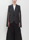 Junya Watanabe Pinstripe-pattern Cape-style Blazer In Charcoal