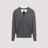 Junya Watanabe Grey Wool Buttoned Sweater In Top Gray