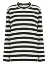 Junya Watanabe Striped Crew Neck Top In White