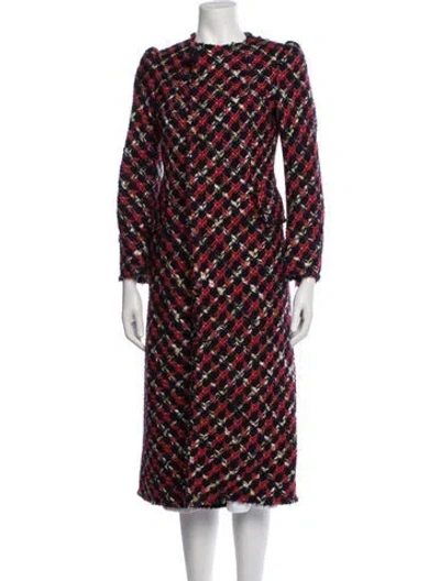 Pre-owned Junya Watanabe Wool Tweed Pattern Coat In Red