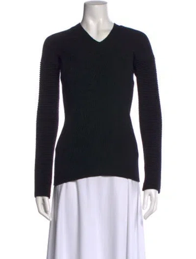 Pre-owned Junya Watanabe Wool V-neck Sweater In Black