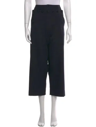 Pre-owned Junya Watanabe Wool Wide Leg Pants In Blue
