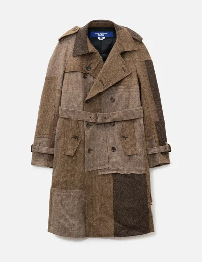 Junya Watanabe Woven Patch Trench Coat In Brown/褐色/브라운/ブラウン