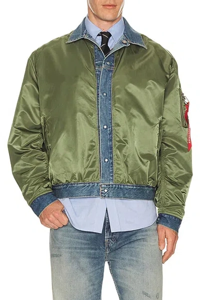 Junya Watanabe X Alpha Ma-1 Flight Jacket In Green