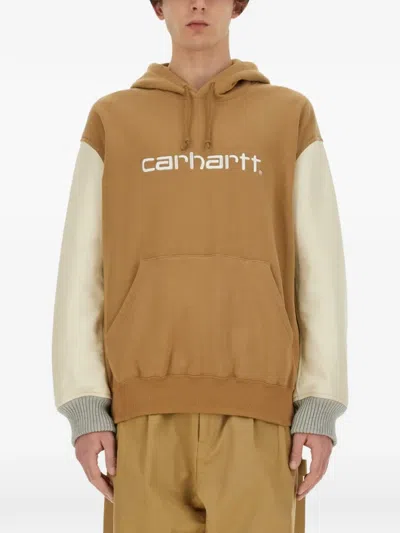 Junya Watanabe X Carhartt Colour-block Hoodie In Brown