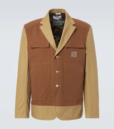 Junya Watanabe X Carhartt Cotton Canvas Jacket In Neutrals