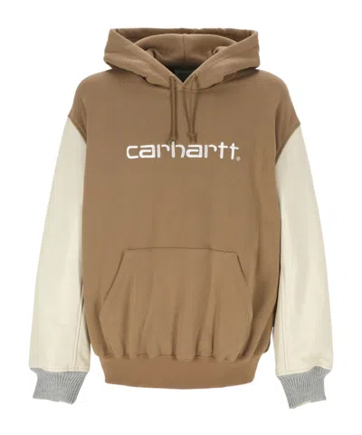 JUNYA WATANABE JUNYA WATANABE X CARHARTT LOGO EMBROIDERED DRAWSTRING HOODIE