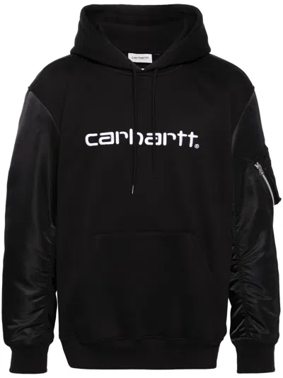 Junya Watanabe Man X Carhartt Oversized Fit Drawstring Hoodie In Black