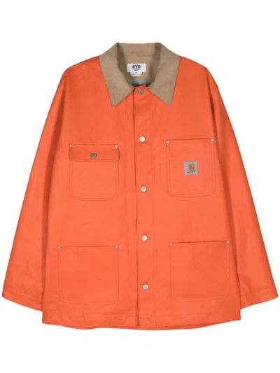 Junya Watanabe X Carhartt Logo Overshirt In Orange